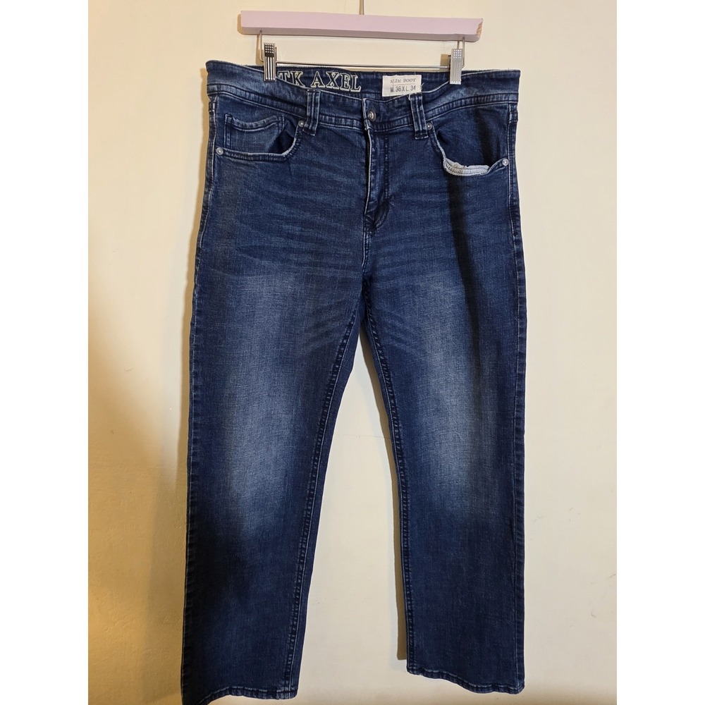 TK Axel Men's Size 36x34(Act.38x32) Slim Bootcut Medium Wash Jeans Western